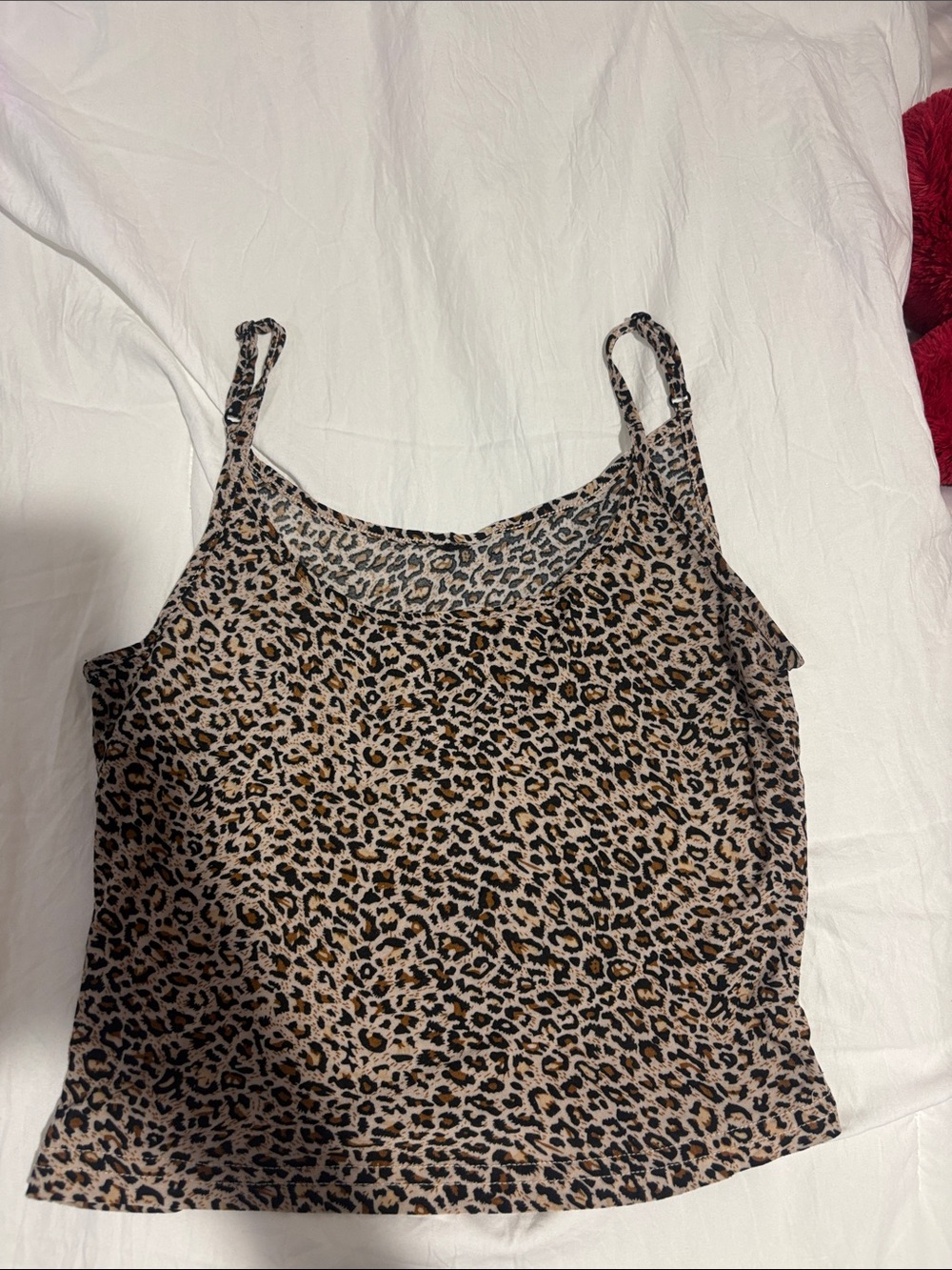 Leopard Print Cami Tank Top - Beige/Brown